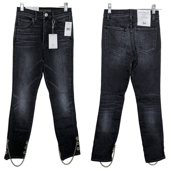 3x1 Bijou Chain Stirrup Skinny Jeans - Sz 23 - NWT - Picture 1 of 8